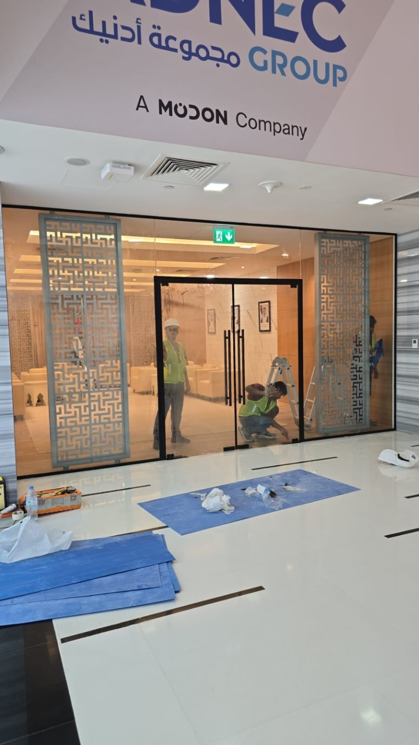 Completed glass entrance installation